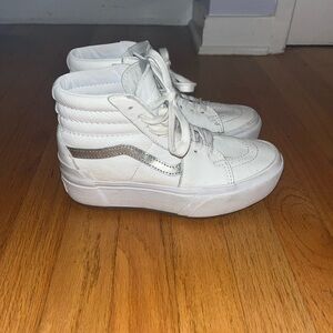 VANS SK8-HI STACKED (POP) White Metallic Sneaker Platform Women Sz 6.5 Men’s 5